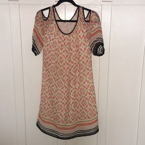 Knee length dress multi colored and with lining